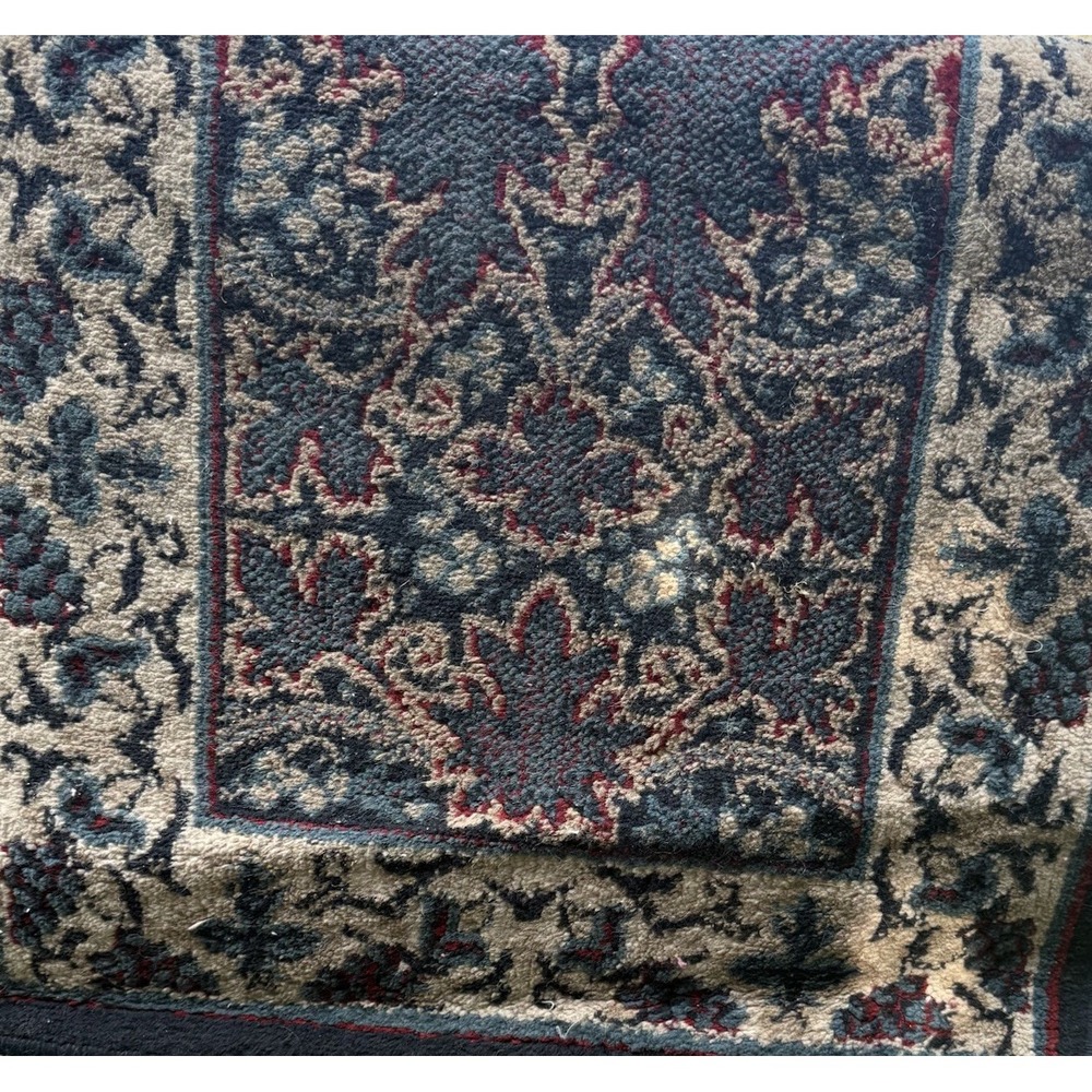Vintage Turkish Runner Rug L 6'8.5" x W 1'10.5" Navy Blue, Multi-color Design - Picture 3 of 16